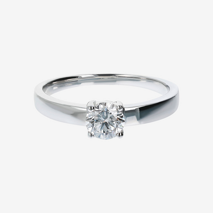 Anello Solitario Oro Bianco 375 con Diamante Lab Grown 0.5Ct
