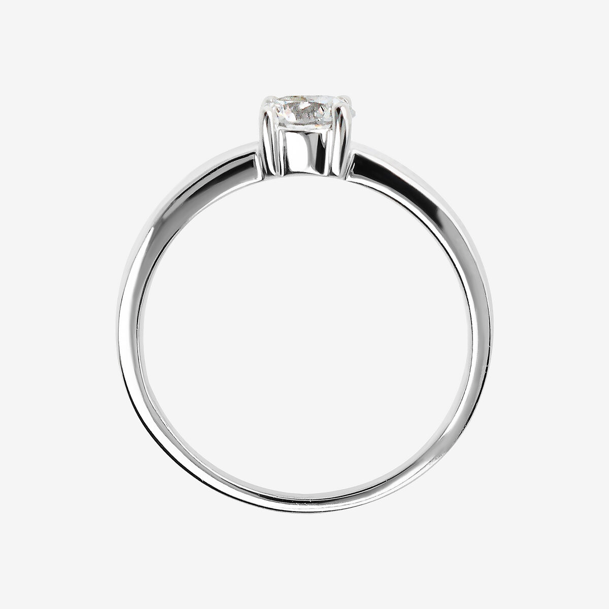 Anello Solitario Oro Bianco 375 con Diamante Lab Grown 0.5Ct