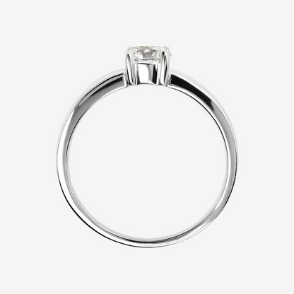 Anello Solitario Oro Bianco 375 con Diamante Lab Grown 0.5Ct