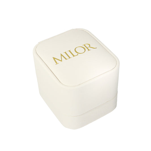 MILOR NEW SMALL BEIGE PU BOX +RING EARRING