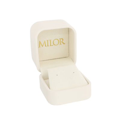 MILOR NEUF PETIT BOÎTE EN PU BEIGE + BOUCLES D'OREILLES