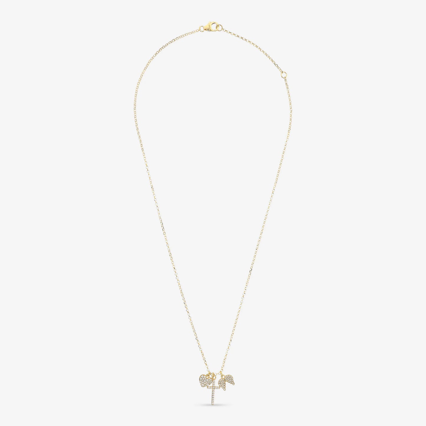 Collana in Argento 925 placcato Oro Giallo 18Kt con Condoli in Pavé di Cubic Zirconia