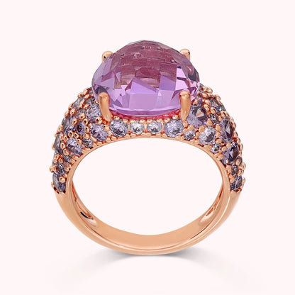 Anello con Pavé Misto e Prisma Gem