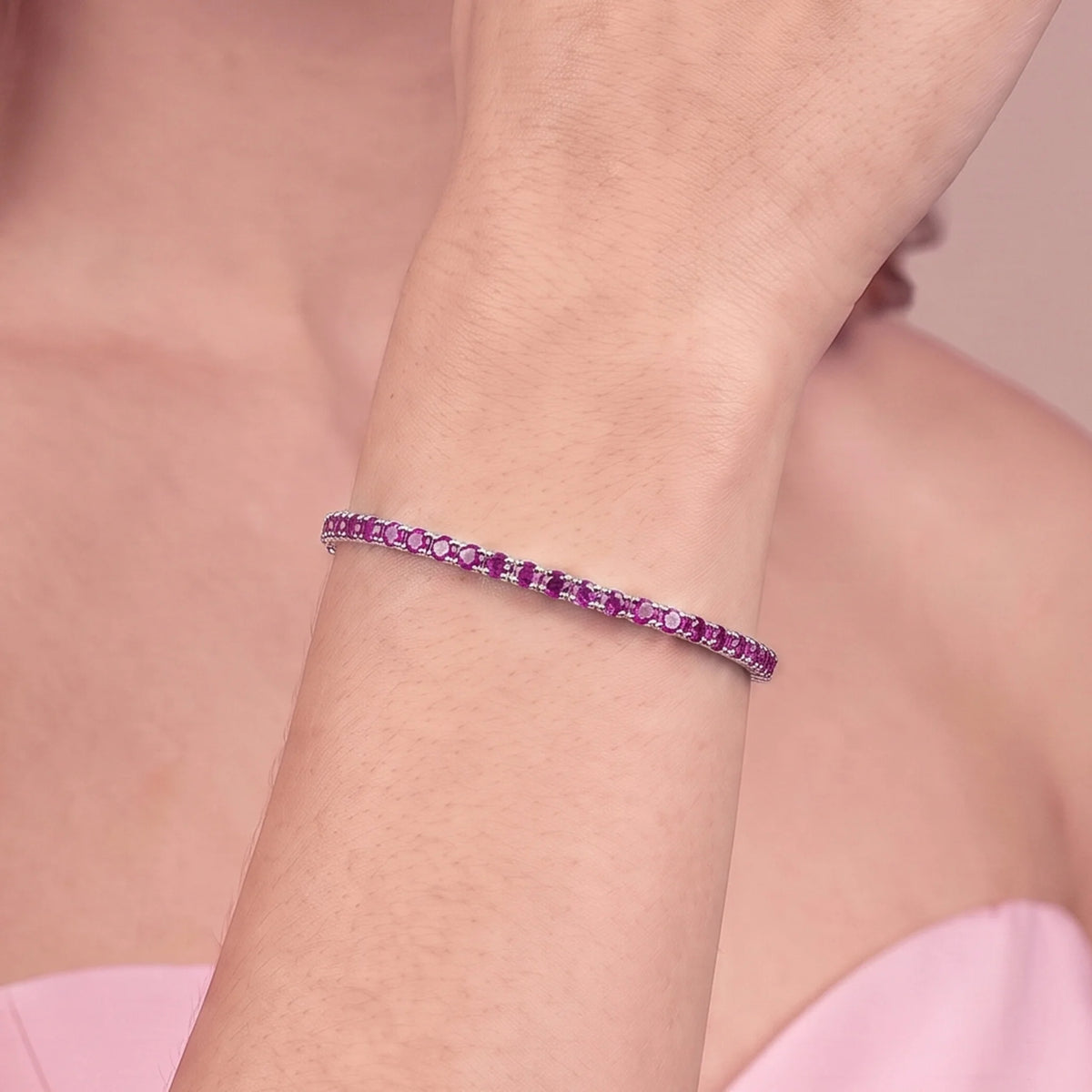 Rigid White Tennis Bracelet with Cubic Zirconia