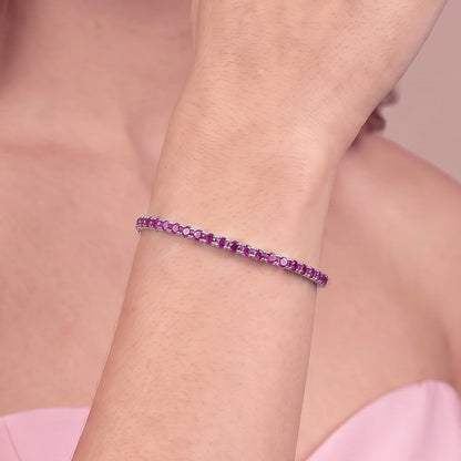 Rigid White Tennis Bracelet with Cubic Zirconia