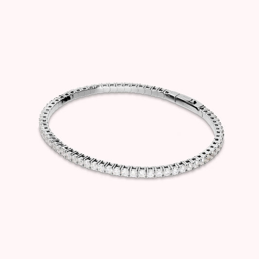 Bracciale Tennis Memory con Cubic Zirconia Placcato Oro 18Kt