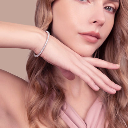 Bracciale Tennis Memory con Cubic Zirconia Placcato Oro 18Kt