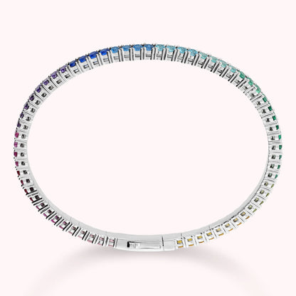 Rigid White Tennis Bracelet with Cubic Zirconia