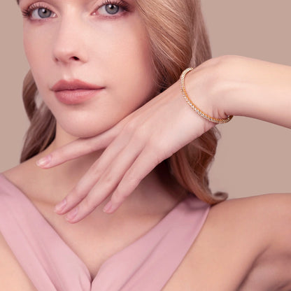 Bracciale Tennis Memory con Cubic Zirconia Placcato Oro 18Kt