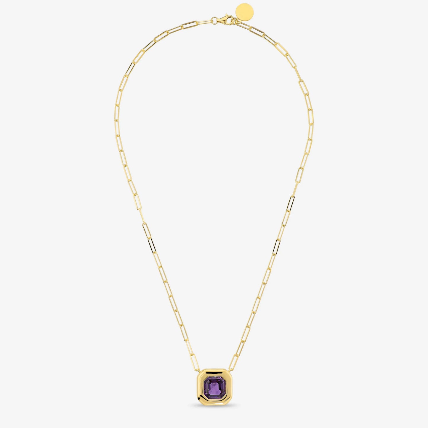 Collana in Argento 925 placcato Oro Giallo 18Kt con Prisma Gem Viola