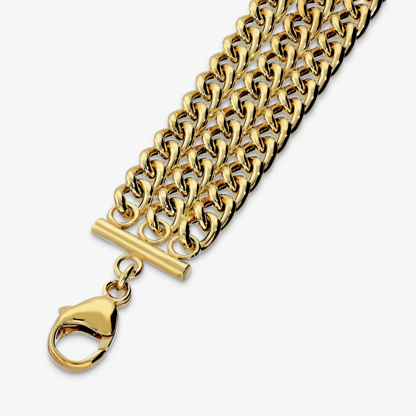 Bracciale Multifilo Maglia Grumetta in Argento 925 placcato Oro Giallo 18Kt