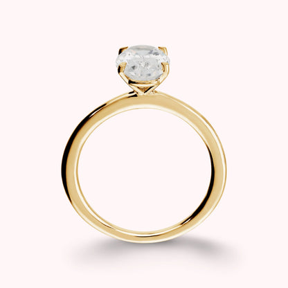 Anello Solitario Attimi di Luce con Cubic Zirconia Bianca Ovale