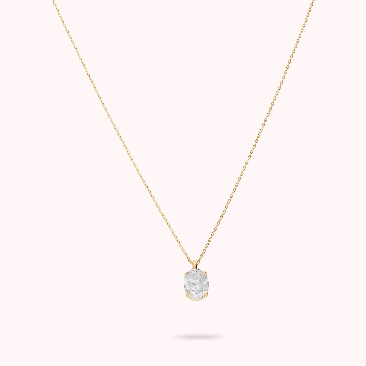 Collana Attimi di Luce con con Cubic Zirconia Bianca Ovale Placcata Oro 18Kt