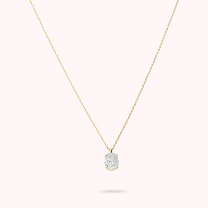 Collana Attimi di Luce con con Cubic Zirconia Bianca Ovale Placcata Oro 18Kt