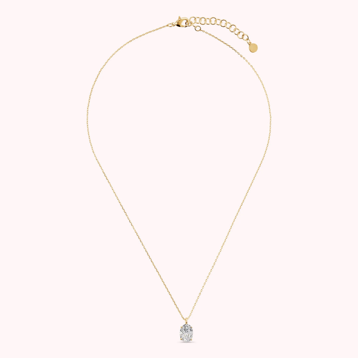 Collana Attimi di Luce con con Cubic Zirconia Bianca Ovale Placcata Oro 18Kt