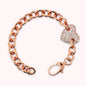 Bracciale Maglia Rolò con Cuore in Pavè di Cubic Zirconia Placcato Oro 18Kt