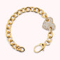 Bracciale Maglia Rolò con Cuore in Pavè di Cubic Zirconia Placcato Oro 18Kt