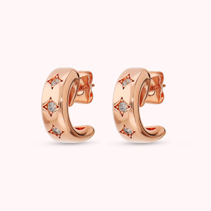 Orecchini Étoile con Punti Luce in Cubic Zirconia Placcati Oro 18Kt