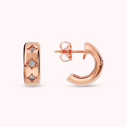 Orecchini Étoile con Punti Luce in Cubic Zirconia Placcati Oro 18Kt