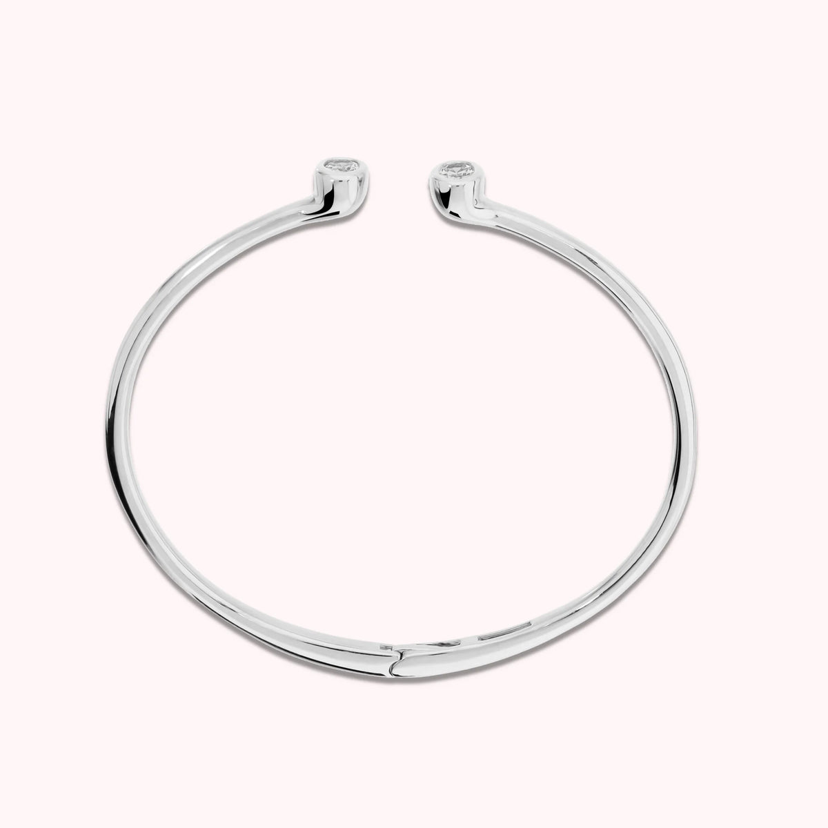 Bracciale Rigido Apribile Con Doppia Cubic Zirconia Ovale