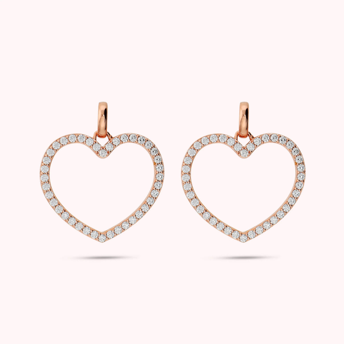 Orecchini Pendenti Cuore con Cubic Zirconia Placcati Oro 18Kt