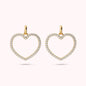 Orecchini Pendenti Cuore con Cubic Zirconia Placcati Oro 18Kt