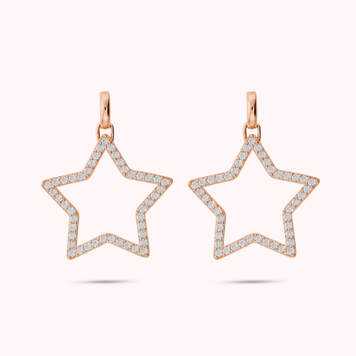 Orecchini Pendenti Stella con Cubic Zirconia Placcati Oro 18Kt