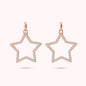 Orecchini Pendenti Stella con Cubic Zirconia Placcati Oro 18Kt