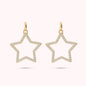 Orecchini Pendenti Stella con Cubic Zirconia Placcati Oro 18Kt