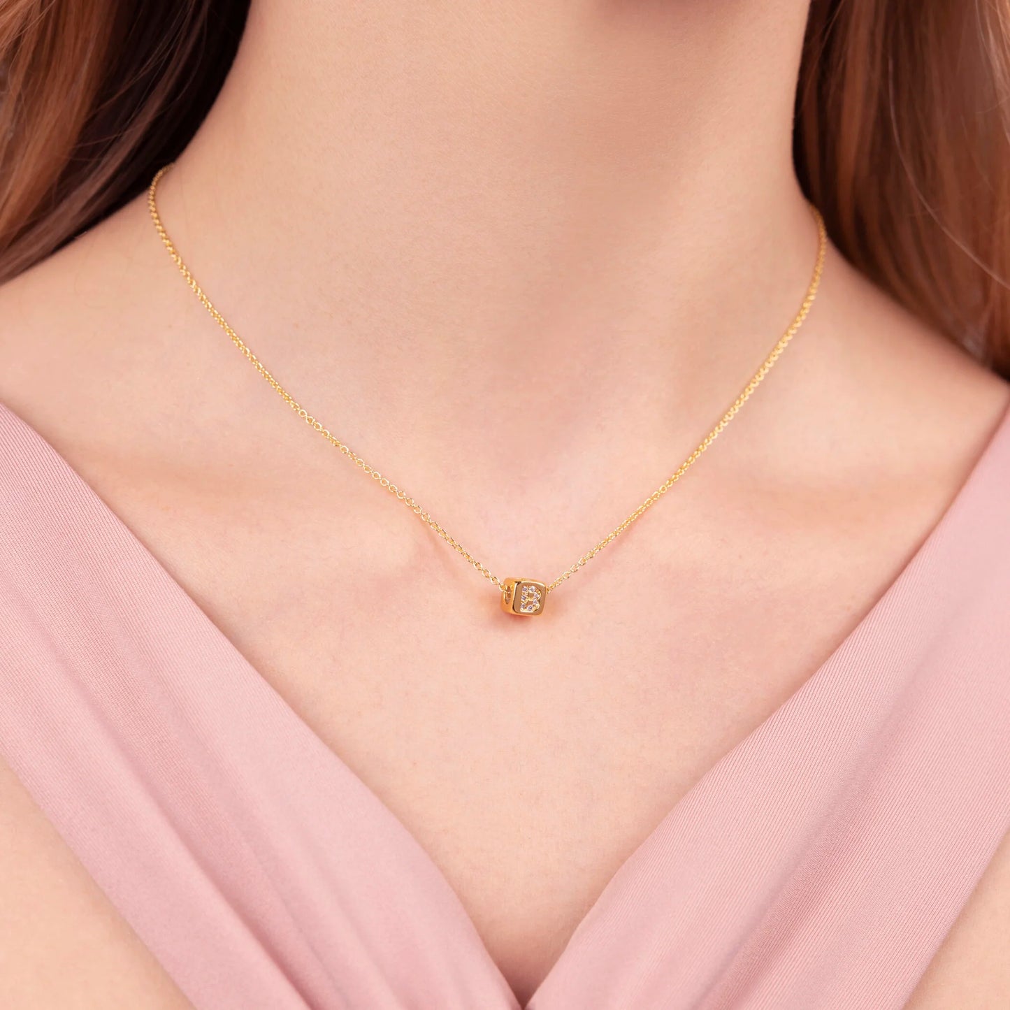 Dado Lettera P con Cubic Zirconia