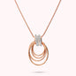 Collana Lunga con Pendente Multifilo Degradé e Cubic Zirconia Placcata Oro 18Kt
