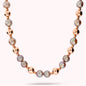 Collana con Palline Lucide e Perle Rosa Ø10mm Placcata Oro 18Kt