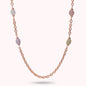 Collana Lunga Maglia Forzatina con Pietre Multicolore Irregolari