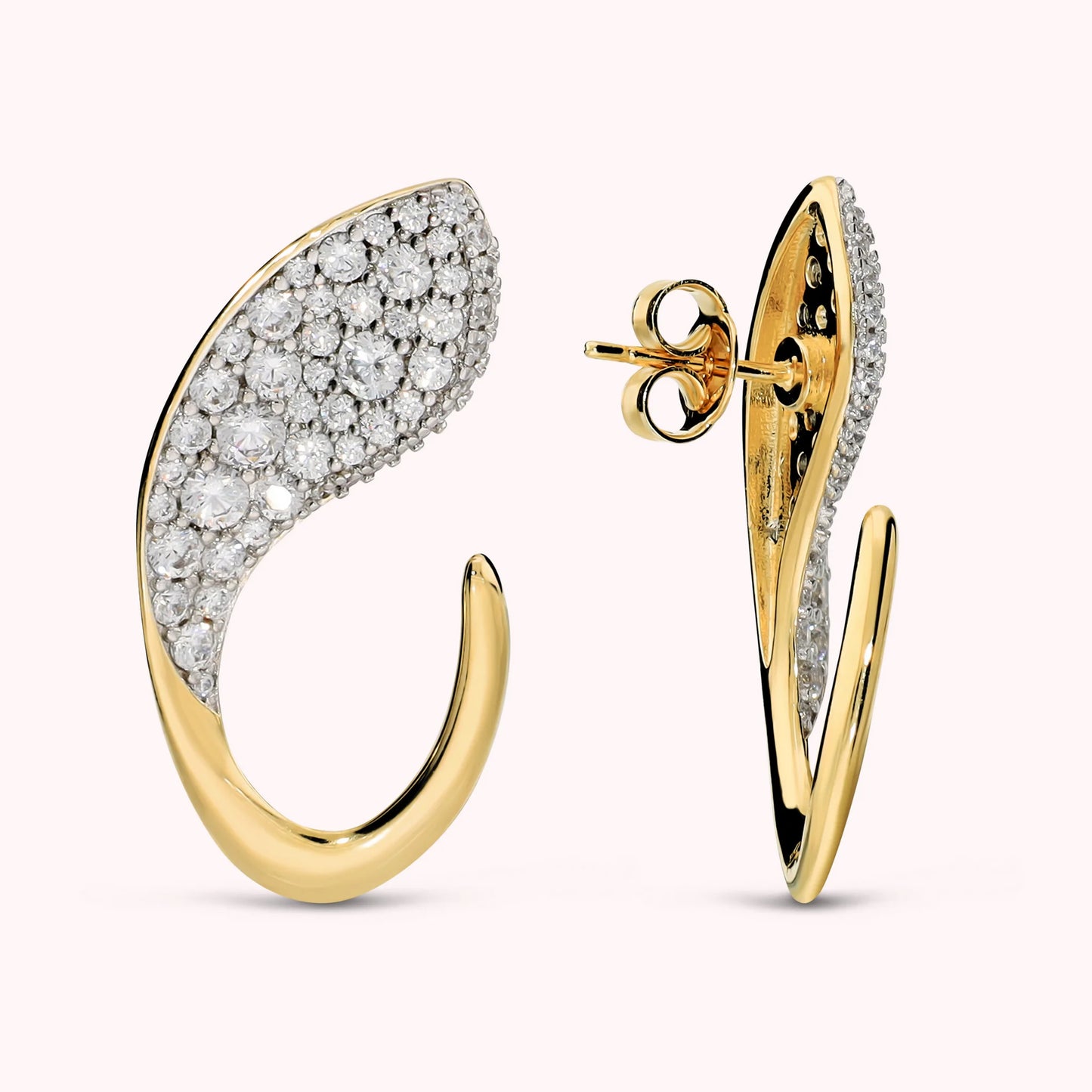 Orecchini Snake con Pavè in Cubic Zirconia
