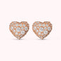 Orecchini a Cuore con Pavé in Cubic Zirconia Placcati Oro 18Kt