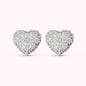 Orecchini a Cuore con Pavé in Cubic Zirconia Placcati Oro 18Kt
