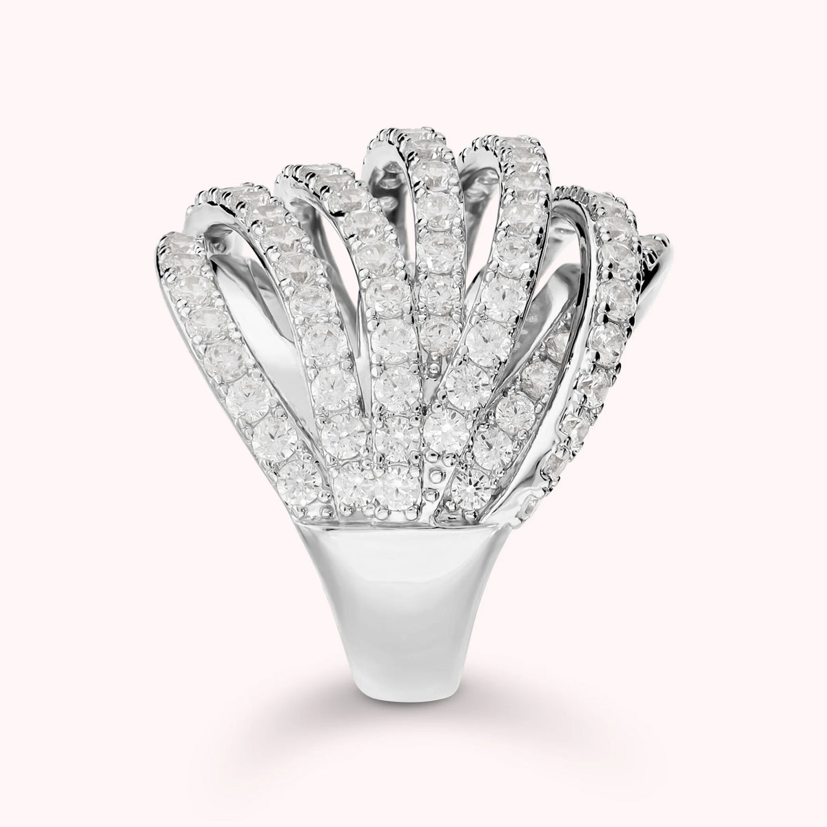 Anello Multifilo con Cubic Zirconia Placcato Oro 18Kt