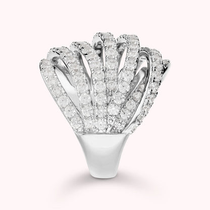 Anello Multifilo con Cubic Zirconia Placcato Oro 18Kt