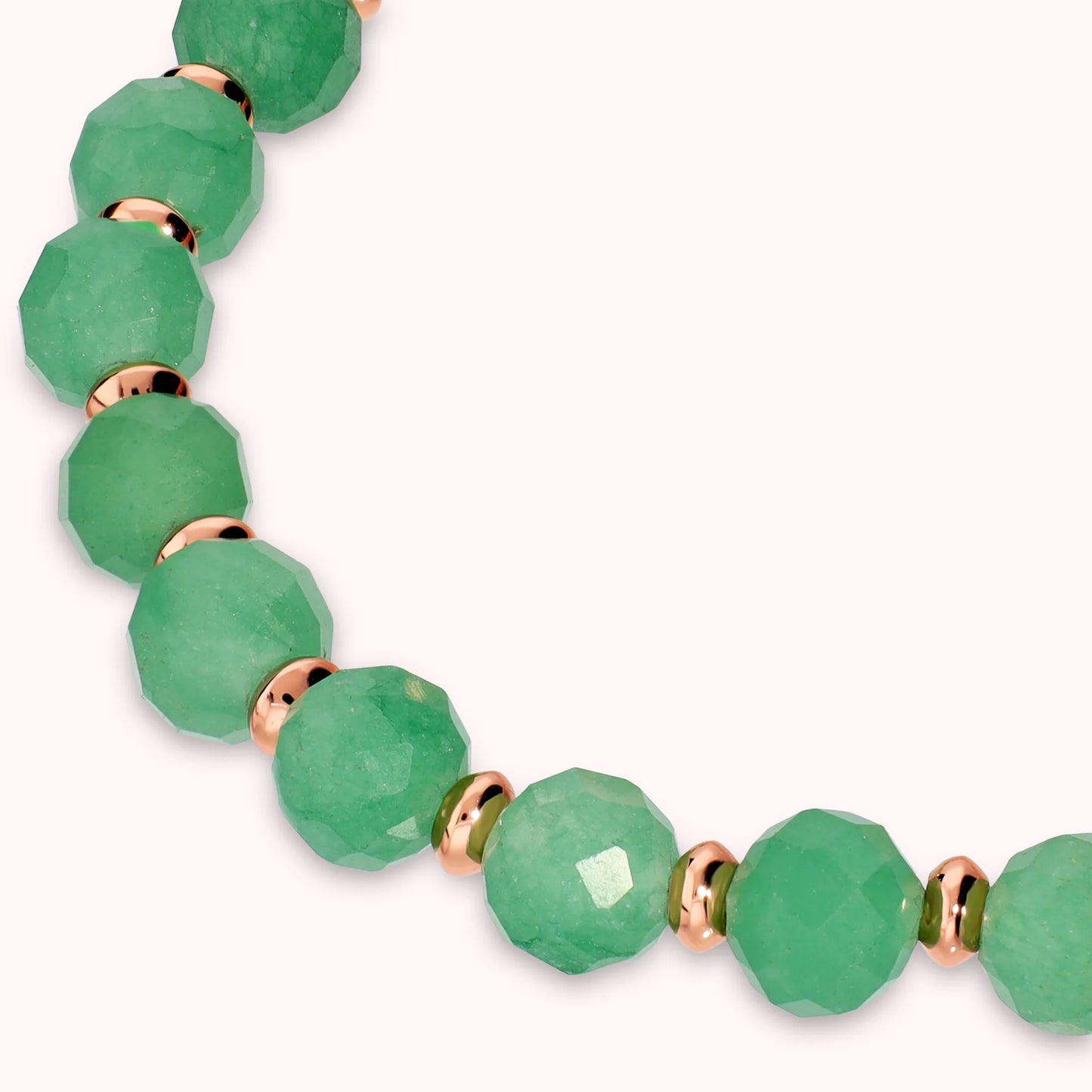 Bracciale Elastico con Pietre Naturali e Sfere Golden Rosé
