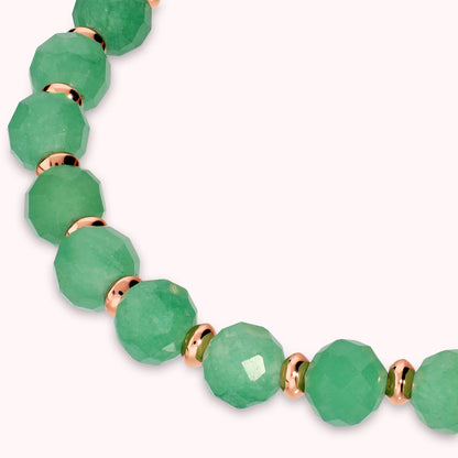 Bracciale Elastico con Pietre Naturali e Sfere Golden Rosé