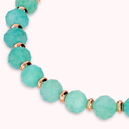Bracciale Elastico con Pietre Naturali e Sfere Golden Rosé