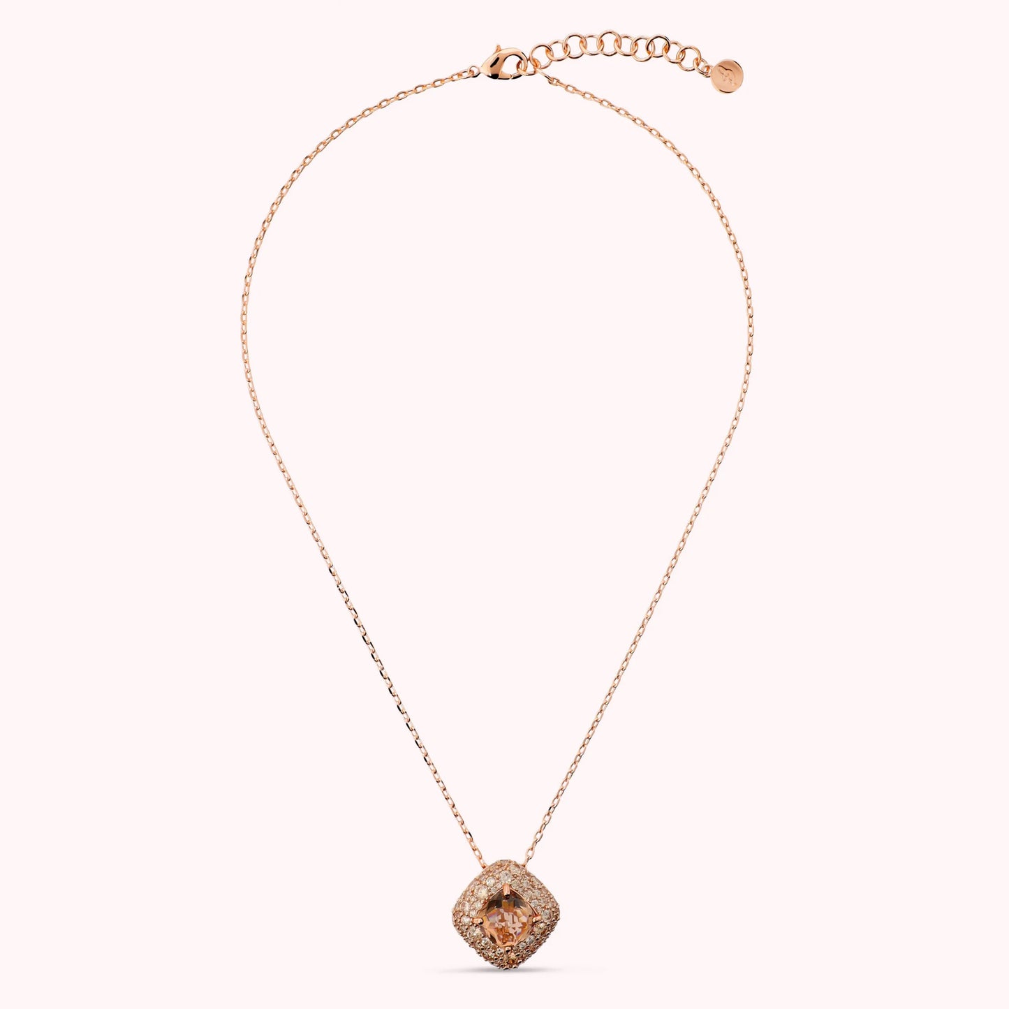 Collana Catena Forzatina con Pendente Rombo in Prisma Gem e Pavè