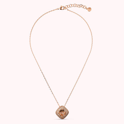 Collana Catena Forzatina con Pendente Rombo in Prisma Gem e Pavè