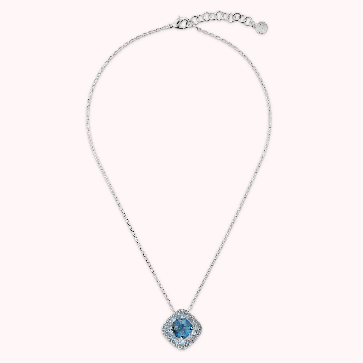 Collana Catena Forzatina con Pendente Rombo in Prisma Gem e Pavè
