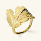 Anello Foglia Texture Rigata