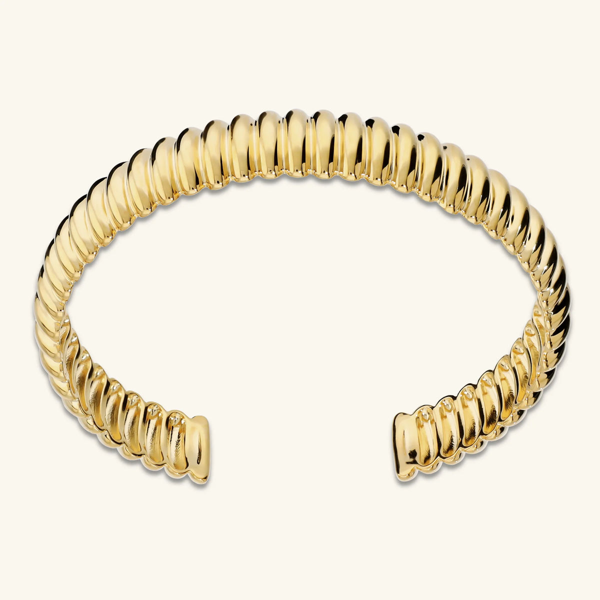 Bracciale Rigido Aperto con Finitura Plissé