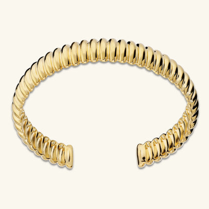 Bracciale Rigido Aperto con Finitura Plissé