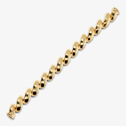 Bracciale Maglia San Marco Martellata in Argento 925 placcato Oro Giallo 18Kt