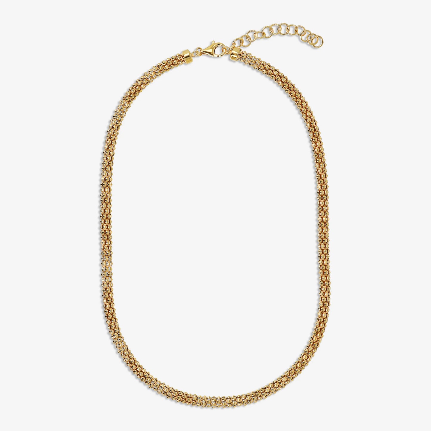 Collana Maglia Popcorn in Argento 925 placcato Oro Giallo 18Kt