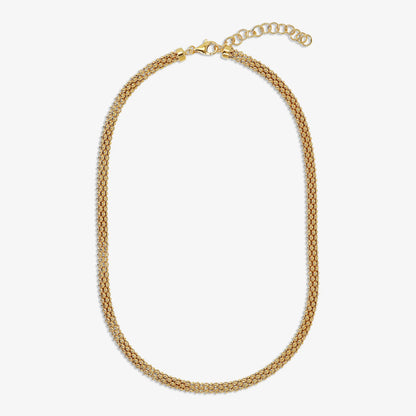Collana Maglia Popcorn in Argento 925 placcato Oro Giallo 18Kt